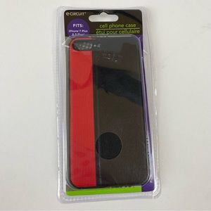 E-Circuit Cell phone Case Fits iPhone 7 Plus & 8 Plus Red Black